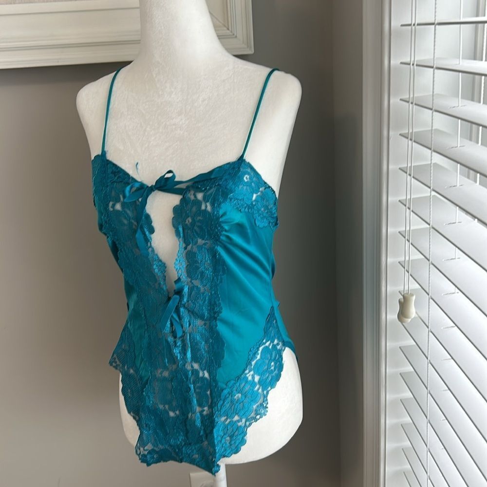 Vintage Alana Gale Intimates Teddy Romper Lace High Cut Nylon Bodysuit Robe Set - Picture 5 of 16